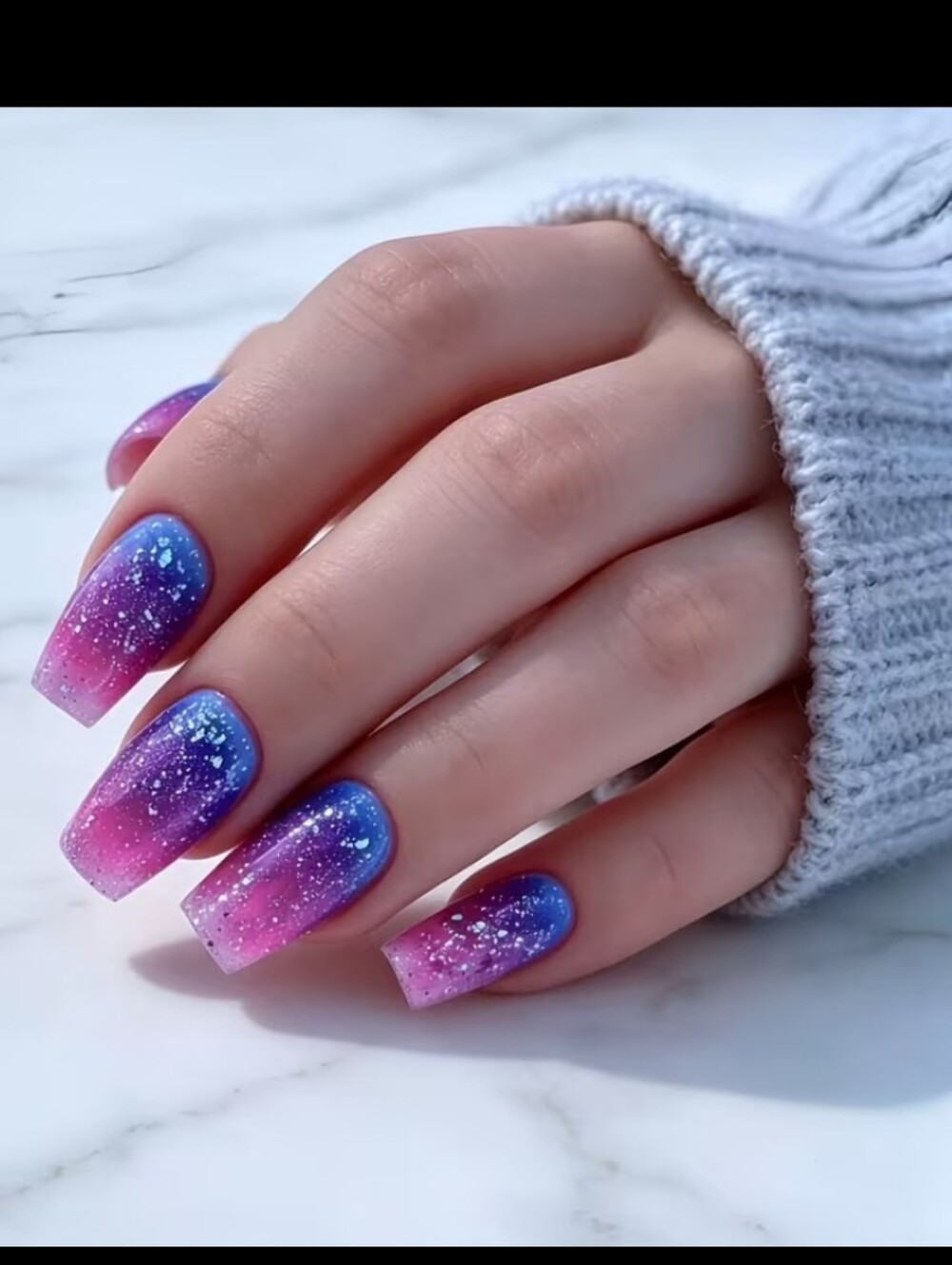 🔥3/$21 Galaxy Ombre Press-On Nails in Pink and Blue